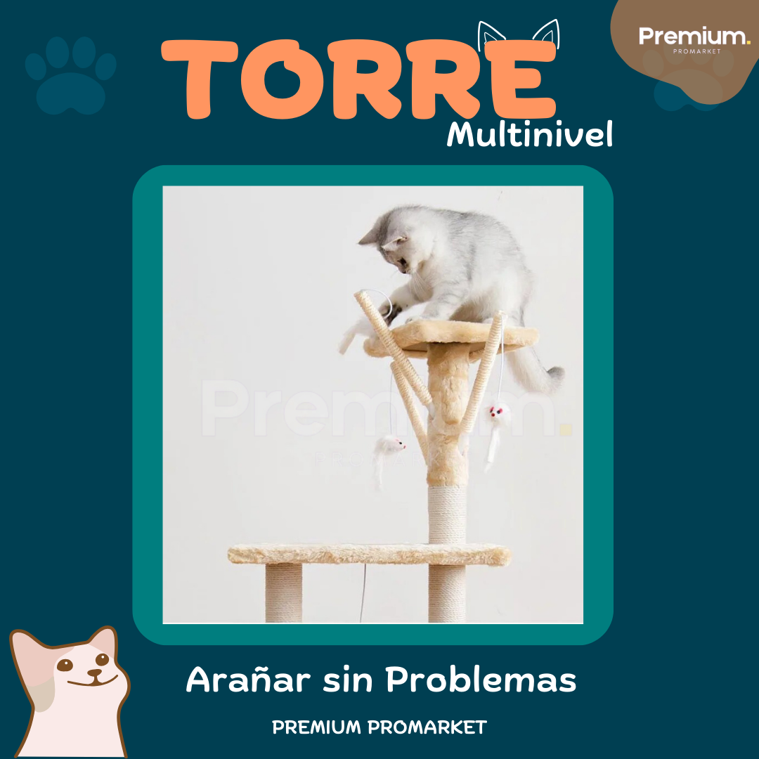 Torre Multinivel Interactivo Para Gatos 🐱