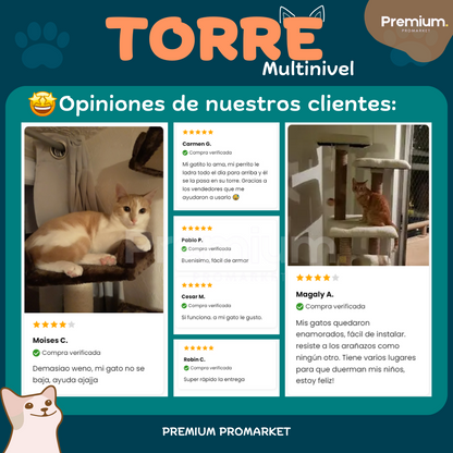 Torre Multinivel Interactivo Para Gatos 🐱