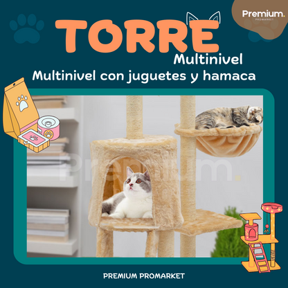 Torre Multinivel Interactivo Para Gatos 🐱