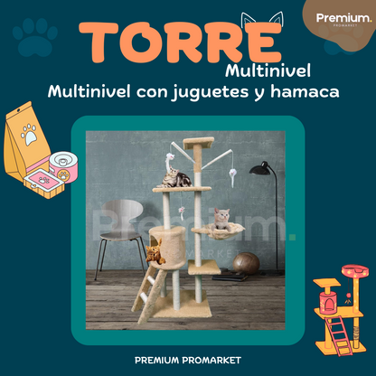 Torre Multinivel Interactivo Para Gatos 🐱