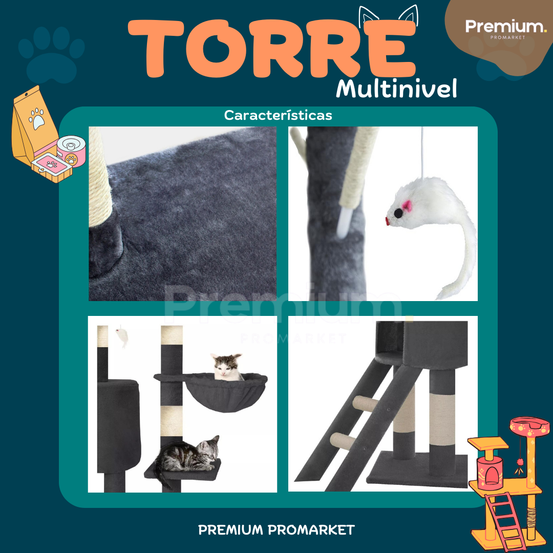 Torre Multinivel Interactivo Para Gatos 🐱