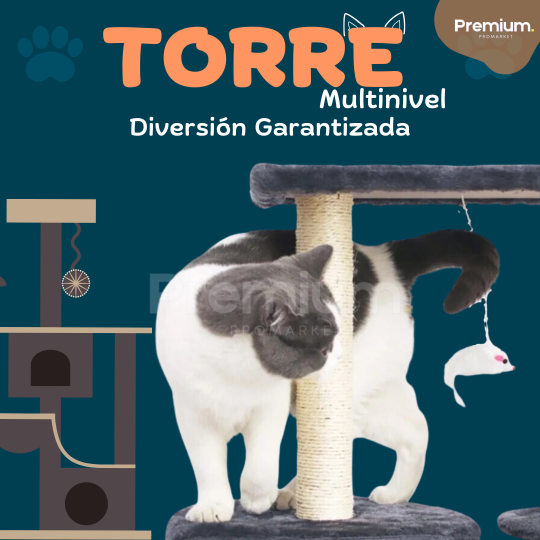 Torre Multinivel Interactivo Para Gatos 🐱