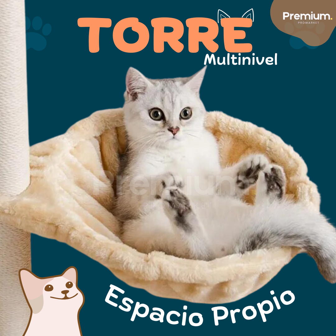 Torre Multinivel Interactivo Para Gatos 🐱