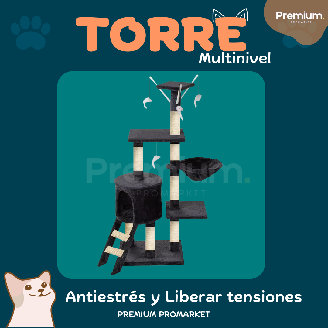 Torre Multinivel Interactivo Para Gatos 🐱