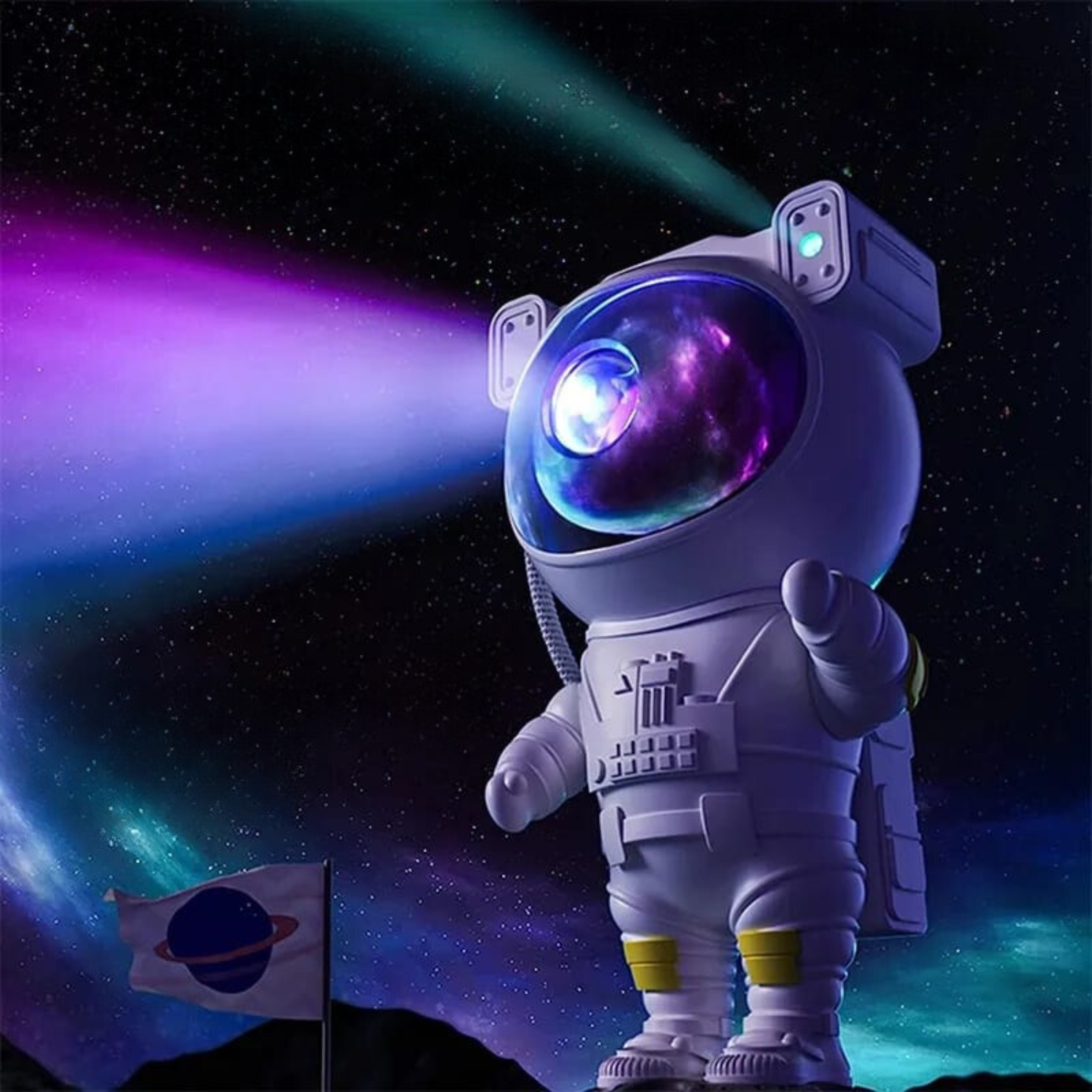 Lámpara Proyector Astronauta De Galaxia Luz Led De Mesa